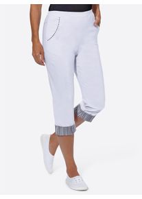 Damen Caprihose in Schlupfform in weiß ,Größe 38, WITT, 72% Viskose, 25% Polyamid, 3% Elasthan