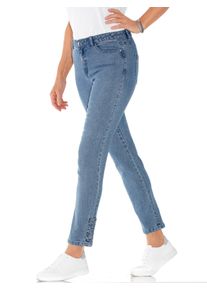 Dames 5-pocketjeans met siervetersluiting in blue-bleached ,maat 36, WITT, 78% Katoen, 20% Polyester, 2% Elastan