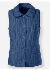 Dames Bodywarmer met platte kraag in jeansblauw ,maat 38, WITT, 100% Polyester. Wattering: 100% Polyester
