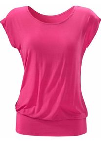 Lascana Dames Lang shirt in pink ,maat 32/34, Witt, 95% Viscose, 5% Elastan