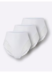 wäschepur Dames Tailleslip met kant in wit ,maat 36/38, Witt, 95% Katoen, 5% Elastan. Kant: 90% Nylon, 10% Elastan