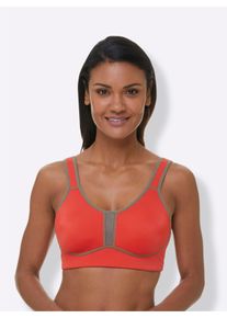 Viania Dames Sportbeha zonder beugel in koraalrood ,maat 100B, Witt, 47% Polyamide, 41% Polyester, 12% Elastan