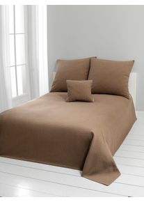 unisex Sprei in taupe ,maat 280 x 250 cm, Witt, 100% Katoen