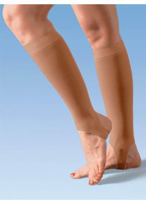 Dames Steunkousen in bruin ,maat 0, WITT, 75% Polyamide, 25% Elastan