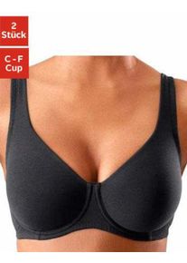 Petite Fleur Damen Minimizer-BH in schwarz+weiß ,Größe 75C, Witt, 90% Baumwolle, 10% Elasthan