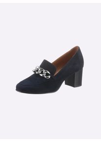 Heine Dames pumps in marine ,maat 39, Witt, 100% Geitenleer