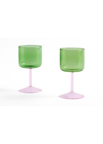 Hay - Tint Wine Glass Set of 2 - Green and pink