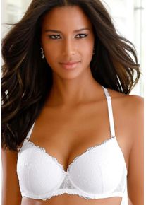 Lascana Damen Neckholder-BH in weiß ,Größe 80C, Witt, 91% Polyamid, 9% Elasthan