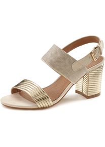 Lascana Dames Sandalen met riempjes in goudkleur ,maat 36, Witt, 50% Leer, 50% Imitatieleer