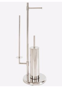 HEINE HOME unisex WC-Garnitur in silberfarben ,Größe H/B/T 73x30x20 cm, Witt, 100% Edelstahl
