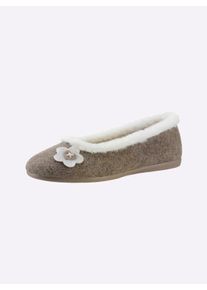 Dames Huisschoen in beige ,maat 36, WITT, 100% Vilt