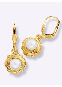Dames Oorhangers in Zilver verguld 925 ,maat 0, WITT,