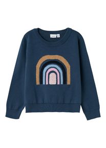 name it Sweter 'KIBOW' dla dziewczynek beżowy / niebieska noc / jasnoniebieski / różowy pudrowy Rozmiar 80