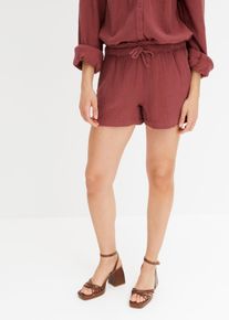 bonprix Mujer Pantal&oacute;n corto de muselina marr&oacute;n 54