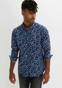 bonprix Camisa de manga larga con corte cómodo azul 51/52 (5XL)
