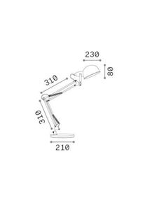 Ideal Lux Schreibtischleuchte Johnny, messingfarben, Metall