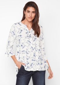 bonprix Tunika shirtowa z rękawami 3/4 biały 56/58