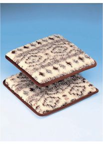 unisex Stoelkussen in bruin gedessineerd ,maat per 2 stuks, WITT, 100% Scheerwol