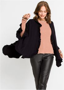 bonprix Femei Poncho cu conţinut de caşmir negru 0
