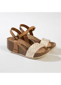 BACKSUN Sleehaksandalen "Rimini" lichtbruin/wit/grijs - 65% | Maat: