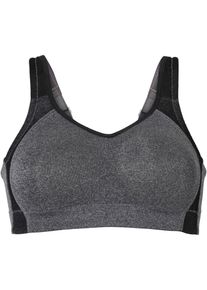 Sport-BH med medelhögt stöd - svart - storlek 85B - bonprix