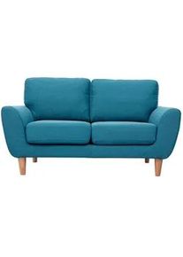 Miliboo Skandinavisches 2-Sitzer-Sofa in enteblauem Stoff ALICE