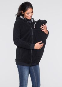bonprix Bluza ciążowa z polaru, z wstawką na nosidełko niemowlęce czarny 32/34