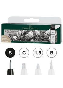 Pitt Artist Pen 4er Set Black&White Faber-Castell 167151