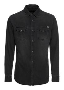 Jack & Jones JACK & JONES, M&aelig;nd, Skjorte 'Sheridan', Antracit / Hvid, St&oslash;rrelse S