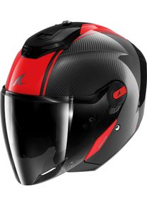 SHARK RS Jet Carbon Skin, jethelm , kleur: zwart/rood , maat: XL