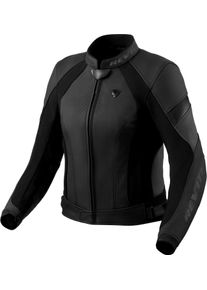 Revit Xena 4, leren jas vrouwen , kleur: zwart/donkergrijs , maat: 38