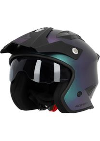 Acerbis Aria Metallic, casque &agrave; r&eacute;action , couleur: Mat Mauve/Vert , taille: M