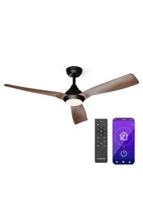 Klarstein Fiji Flow 2 v 1 Smart, stropný ventilátor, Ø 132 cm, stmievateľné LED svetlo, diaľkové ovládanie, ovládanie cez aplikáciu, 2 smery chodu