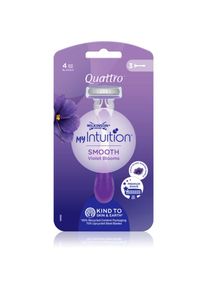 Wilkinson Sword Quattro for Women My Intuition Smooth rasoi monouso Violet Blooms 3 pz