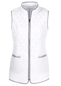 Dames Bodywarmer met opstaande kraag in wit ,maat 38, WITT, 100% Polyester
