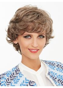 Dames Pruik Mona in grijs/blond ,maat 0, WITT, 100% Overig