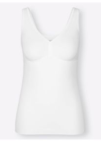 Dames Behahemd zonder beugel in wit ,maat 36/38, WITT, 60% Katoen, 20% Elastan, 20% Polyamide
