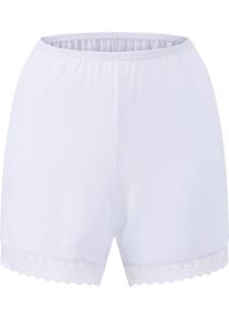 wäschepur Damen Panty mit elastischen Spitzendetails weiß Größe 48/50