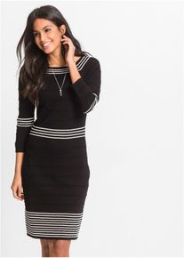 bonprix Mujer, Vestido de punto, negro, 36/38
