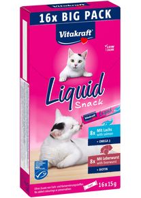 Vitakraft - Liquid Snack Multipack with Liver Sausage and Salmon MSC for cats 16x15gr (58000)