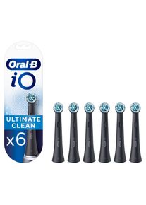 Oral-B - iO Ultimate Clean Mustat Vaihtoharjat 6 Kpl