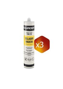 Quiadsa - Pack de 3 cartuchos Sellador barnizable para madera CM-10 (Blanco) (∼300 ml.)