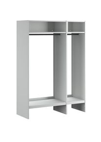 Wolf Open kapstok, lichtgrijs RAL 7035, met 15 kleerhangers