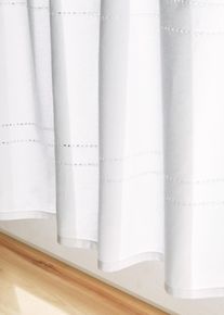 bonprix Perdea scurtă cu broderie spartă, alb, Î/Lă: 60/160 cm