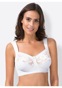 Miss Mary Of Sweden Dames Steunbeha zonder beugel in wit ,maat 100G, Witt, 64% Katoen, 17% Polyamide, 13% Elastan, 6% Polyester