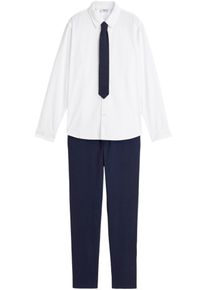bonprix Cămaşă, pantaloni, cravată băieți (3piese) albastru 140/146
