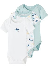 name it Kurzarmbody »Nbmbody 3p Ss Undersea Noos«, (Packung, 3 Tlg.) blau, Größe 86 - N-Gr, 3er Pack Bodys von name it für Babys