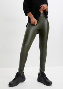 bonprix Femei Colanţi imitație de piele, cu v&icirc;scoză durabilă verde 36/38