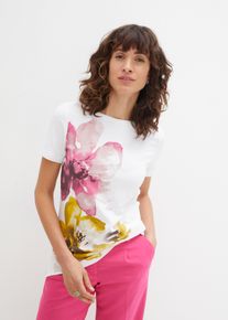 bonprix Mujer, Camiseta de manga corta de viscosa, blanco, 56/58