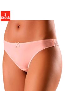 Petite Fleur Dames String in perzik + mint + cr&egrave;me ,maat 36/38, Witt, 86% Polyester, 14% Elastan